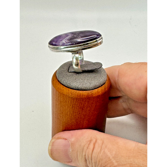 Amethyst Stone Estate Ring .925 Stone Sz 69.47 Grams - 1 1/4" - Picture 2 of 3